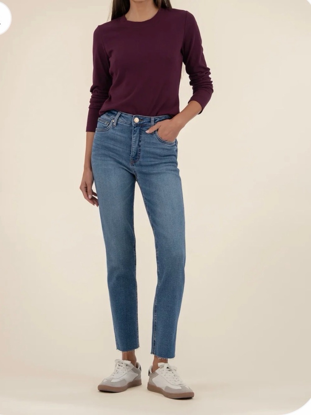 Kut from the Kloth Mid Wash Blue Straight Leg Jeans - Picture 1 of 6